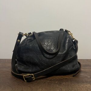 ELEVEN THIRTY GENUINE LEATHER CROC EMBOSSED BAG